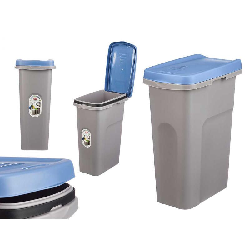 BIDONE CON FISSAGGIO 25L BLU