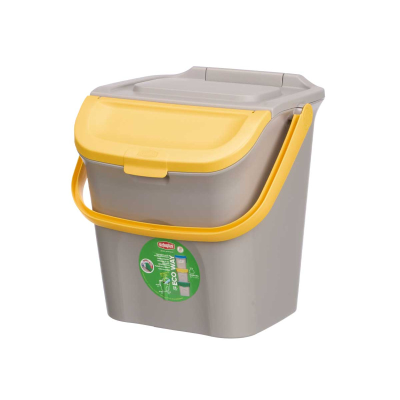 28L STACKABLE ECOWAY YELLOW TRASH BIN