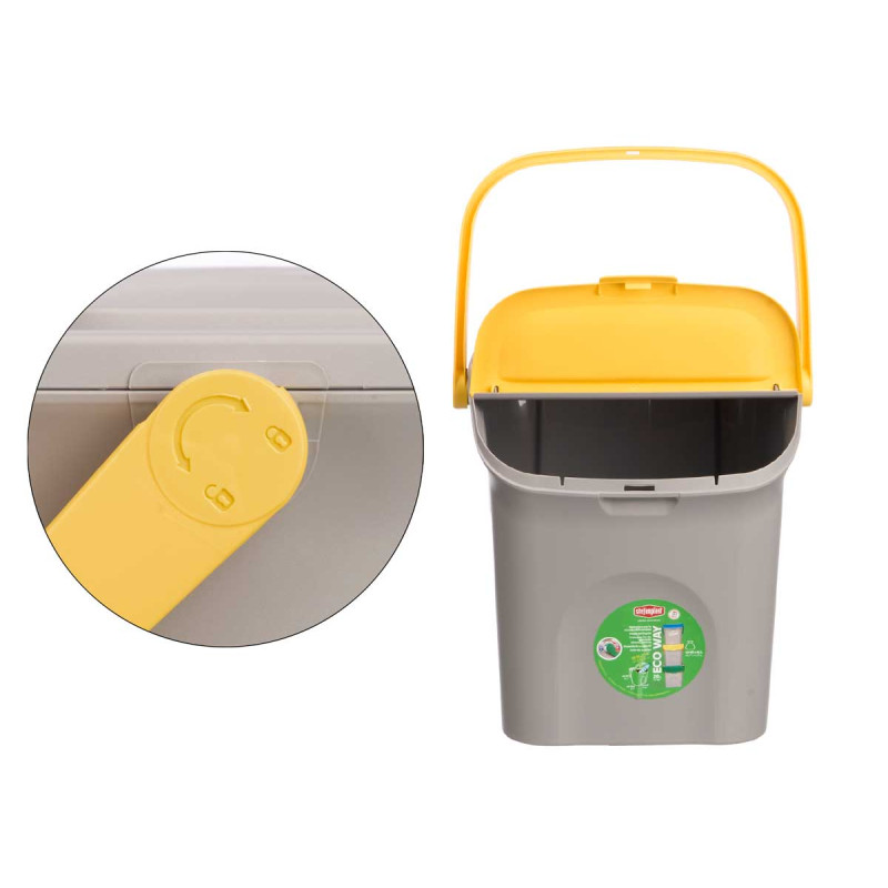 28L STACKABLE ECOWAY YELLOW TRASH BIN