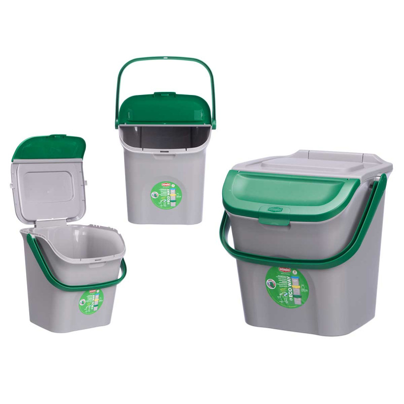 28L STACKABLE ECOWAY GREEN TRASH BIN