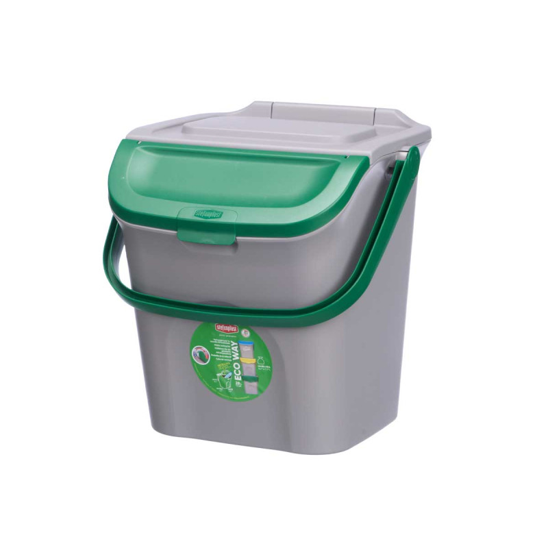 28L STACKABLE ECOWAY GREEN TRASH BIN