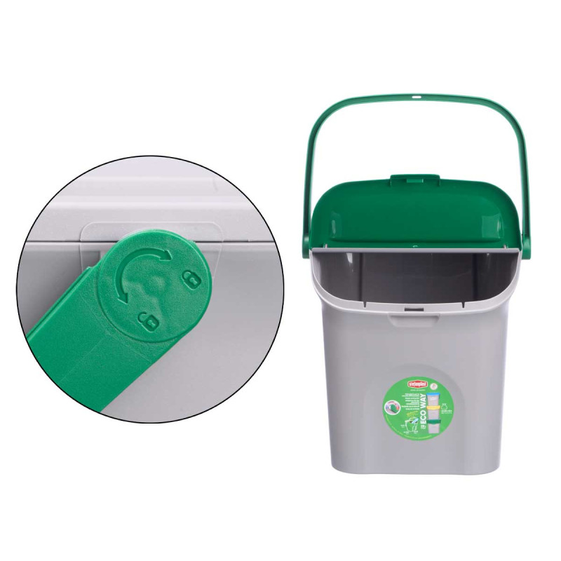 28L STACKABLE ECOWAY GREEN TRASH BIN