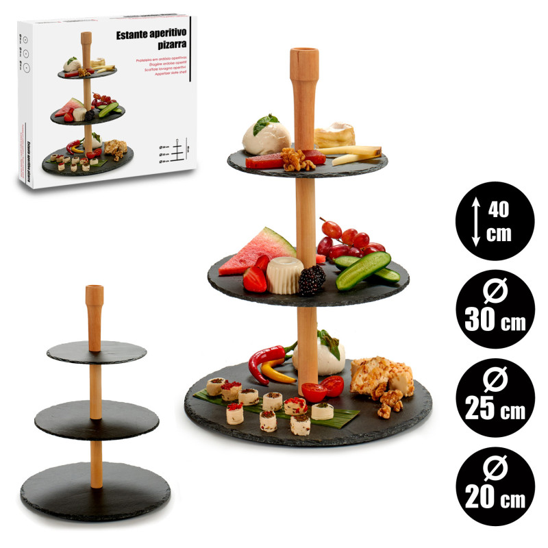 ETAGERE TABLEAU 3 ETAGES ROND