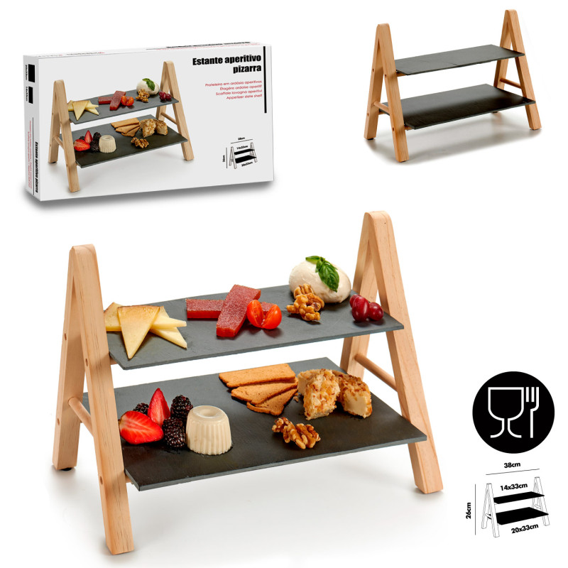 ETAGERE TABLEAU 2 ETAGES RECTANGULAIRE