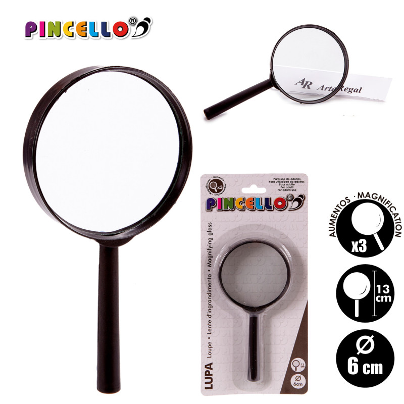 GLASS MAGNIFIER WITH HANDLE DIAM 6CM