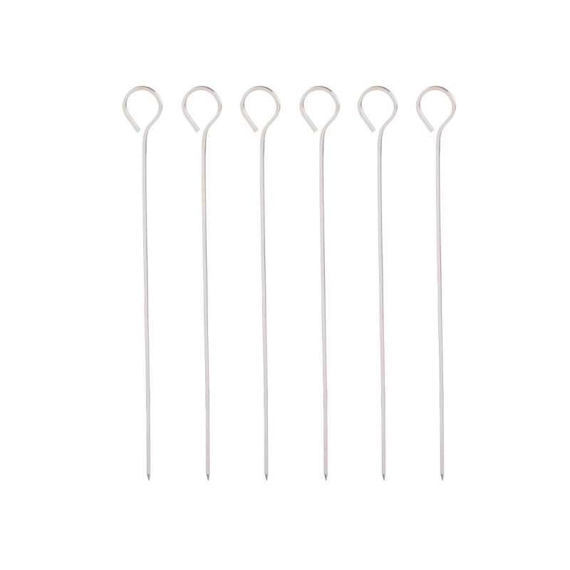 SET 6 BASTONI SPIEDINI METALLO 25CM
