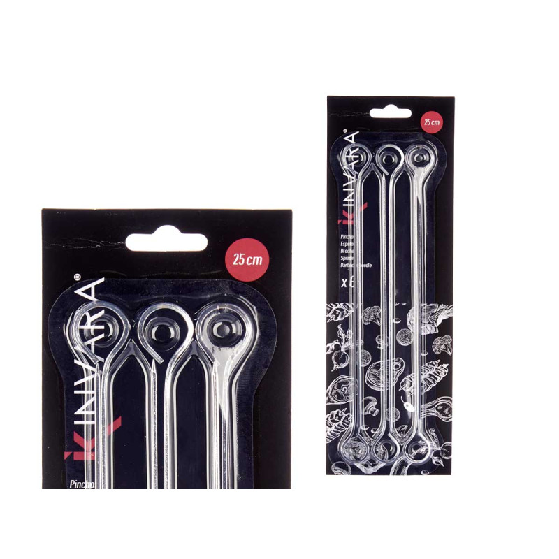 SET 6 PINCHOS BROCHETA METAL 25CM