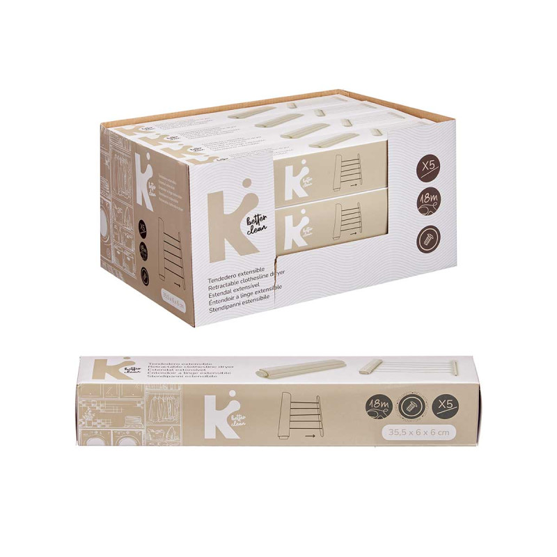 SECHOIR 18M EXTENSIBLE 5 CORDES BLANC