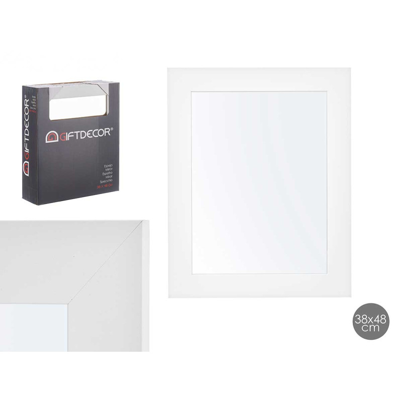 MIROIR 38X48 CADRE BLANC