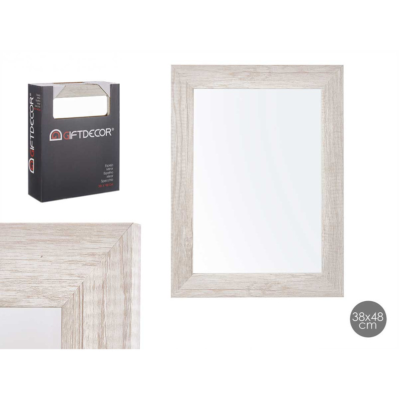 MIRROR 38X48 NATURAL GREY FRAME