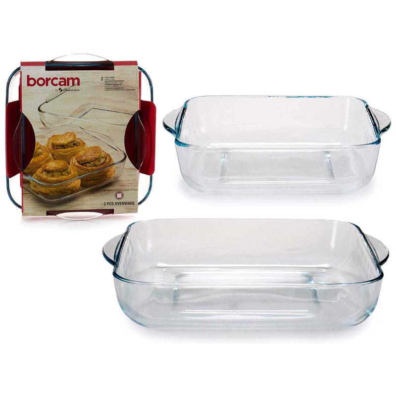 SET 2 FUENTES CUADRADAS BORCAM 1950ML  3200ML