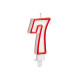 BOUGIE ANNIVERSAIRE NUM 7 BLANC BORD ROU