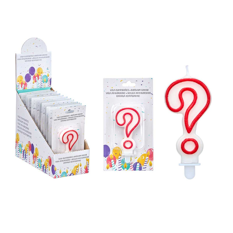 BOUGIE ANNIVERSAIRE SYM ? BLANC BORD ROU