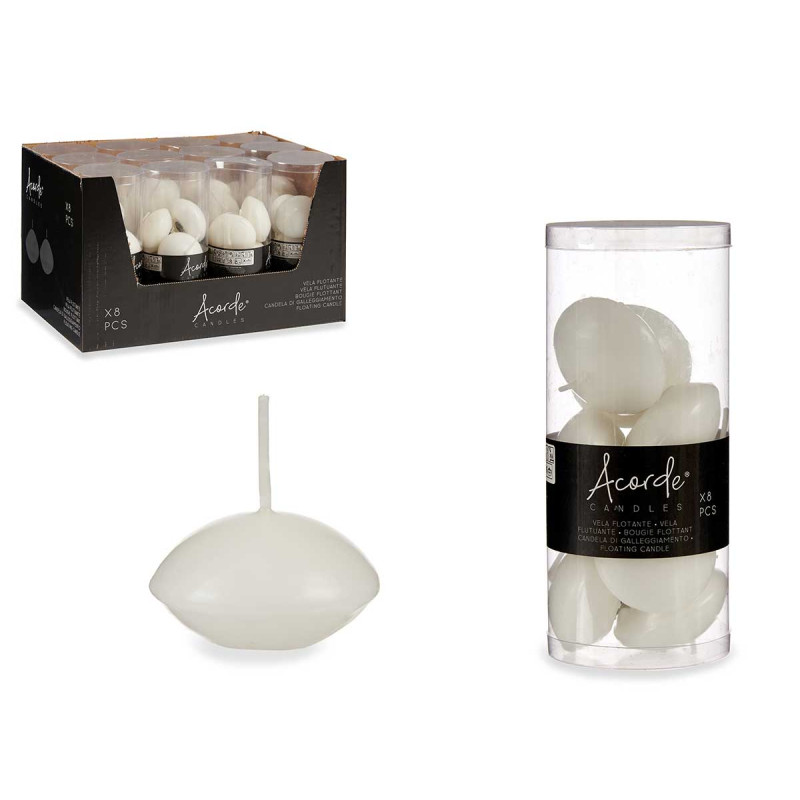 SET 8 CANDELE GALLEGGIANTI BIANCHE