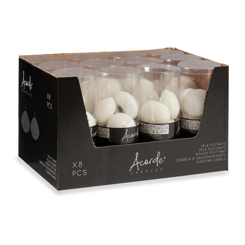 SET 8 VELAS FLOTANTES BLANCAS