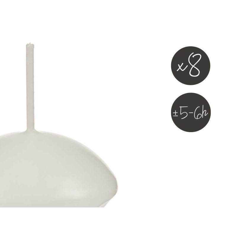 SET 8 FLOATING CANDLE WHITE