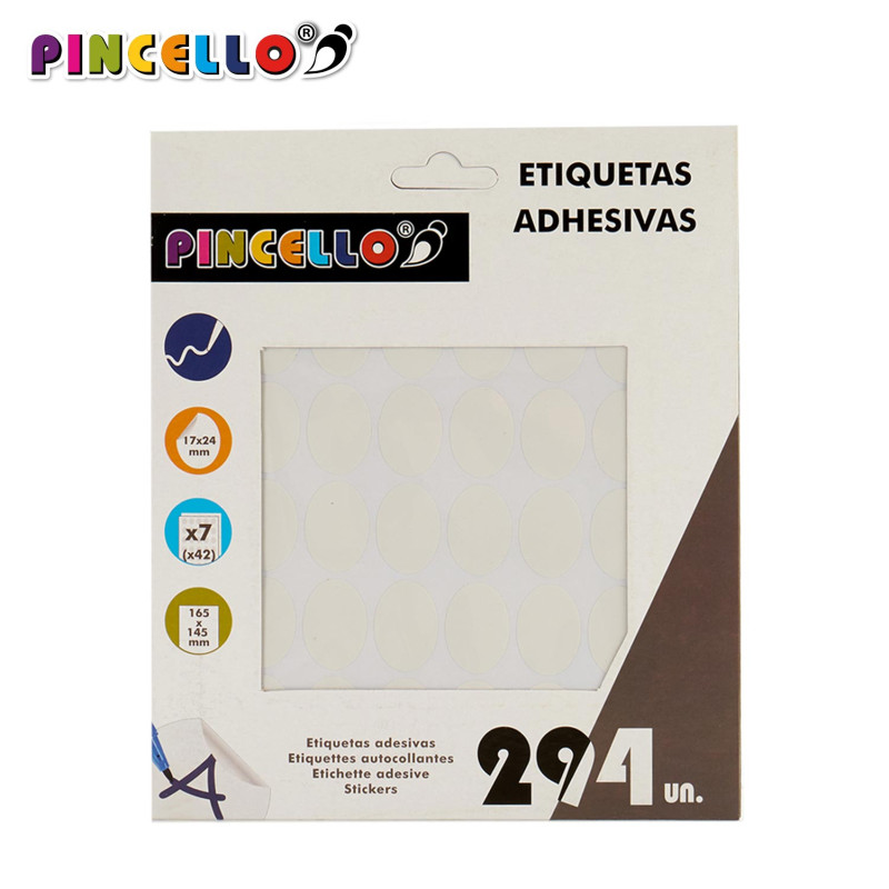 ETIQUETAS ADHESIVAS 17X24MM OVAL 7 PAGS