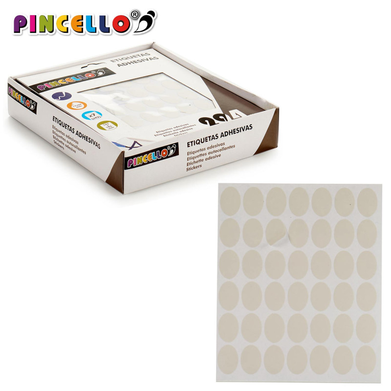 ADHESIVE LABELS 17X24MM OVAL 7 PAGES