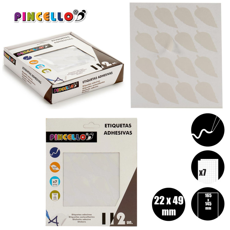 ETIQUETAS ADHESIVAS 22X49MM HOJAS 7 PAGS