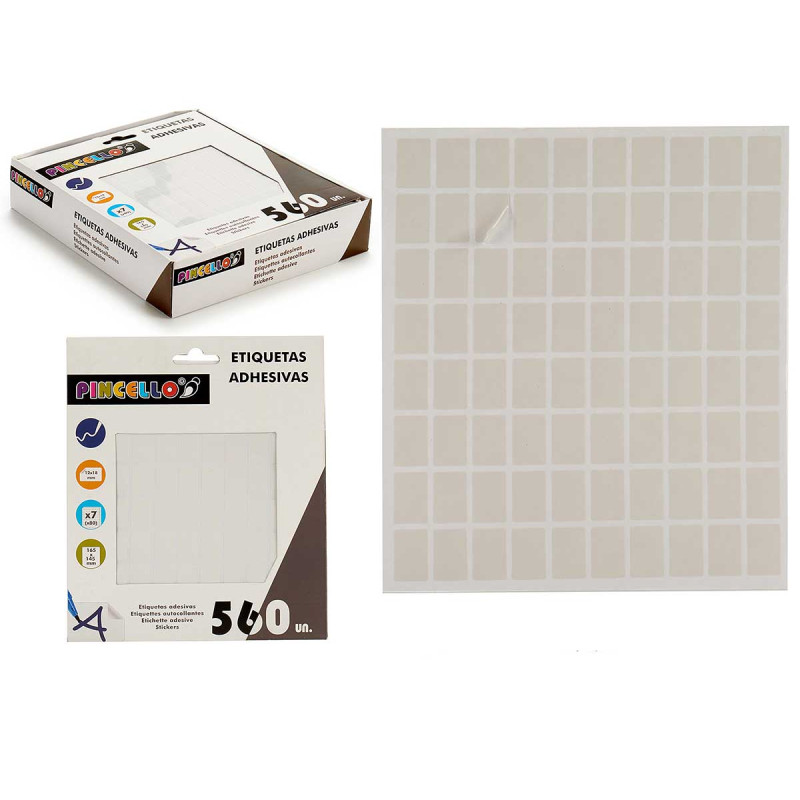 ETIQUETAS ADHESIVAS 12X18MM RECTANG 7PAG