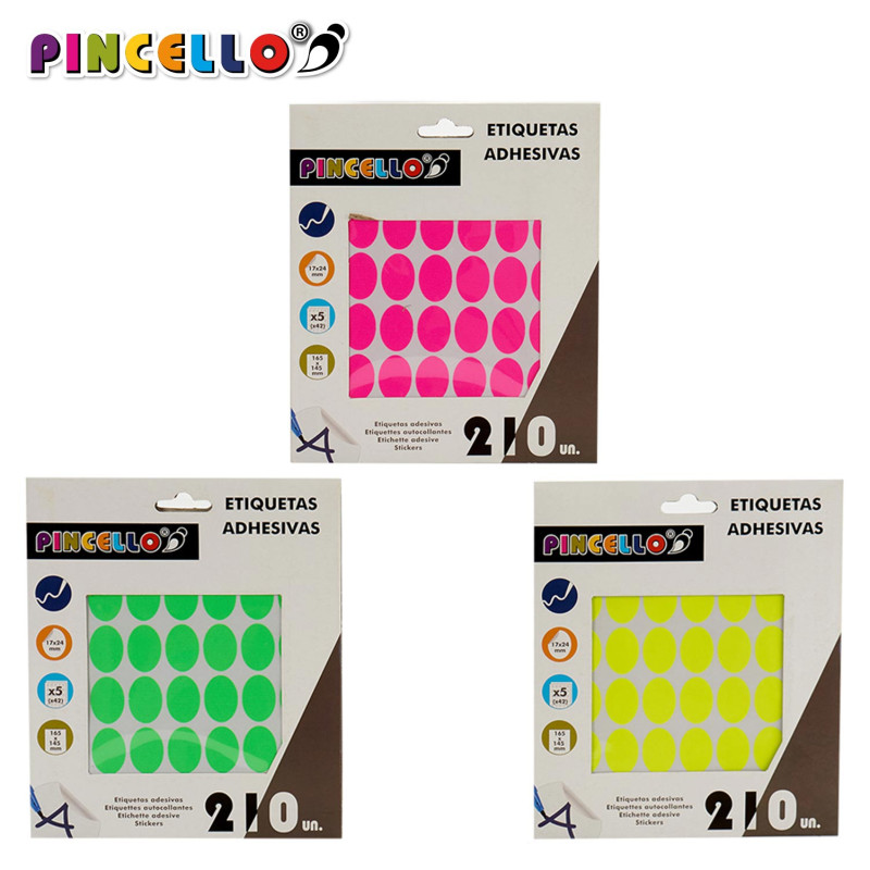 ETIQUETAS ADHESIVA 17X24MM OVAL S4 5 PAG
