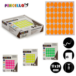 ADHESIVE LABELS 17X24MM OVAL M4 5 PAGES