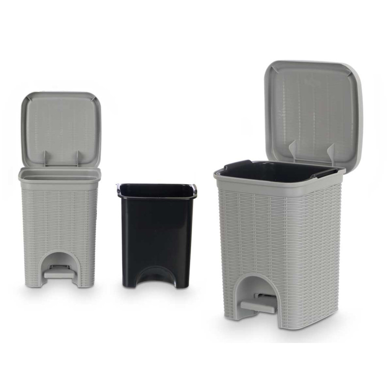 POUBELLE ELEGANCE PETIT 6L GRIS CLAIR