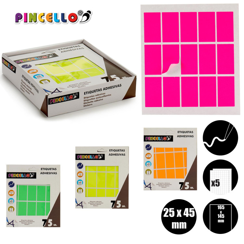 ETICHETTE ADESIVE 24X45MM RETT A4 5PAG