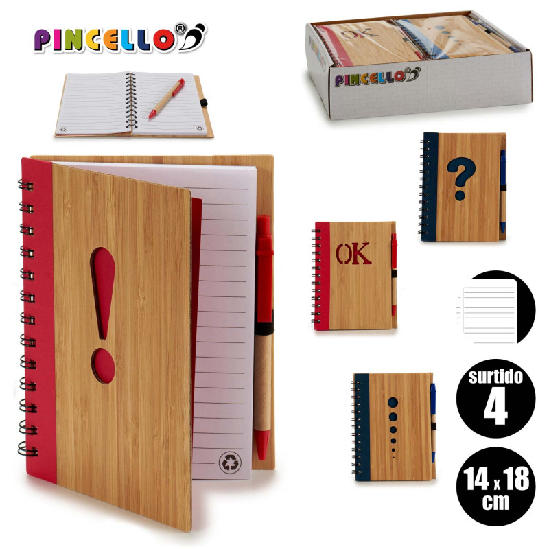 BAMBOO NOTEBOOK 14X18CM SYMBOLS M4 140P