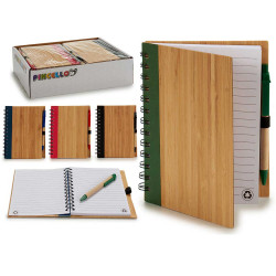 NOTEBOOK 14X18CM BAMBOO M4 COLOURS 140 P