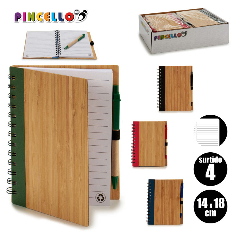 LIBRETA 14X18CM BAMBU S4 COL 140 PAGS