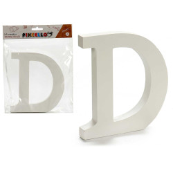 WOODEN LETTER D WHITE COLOR 1,8X15CM