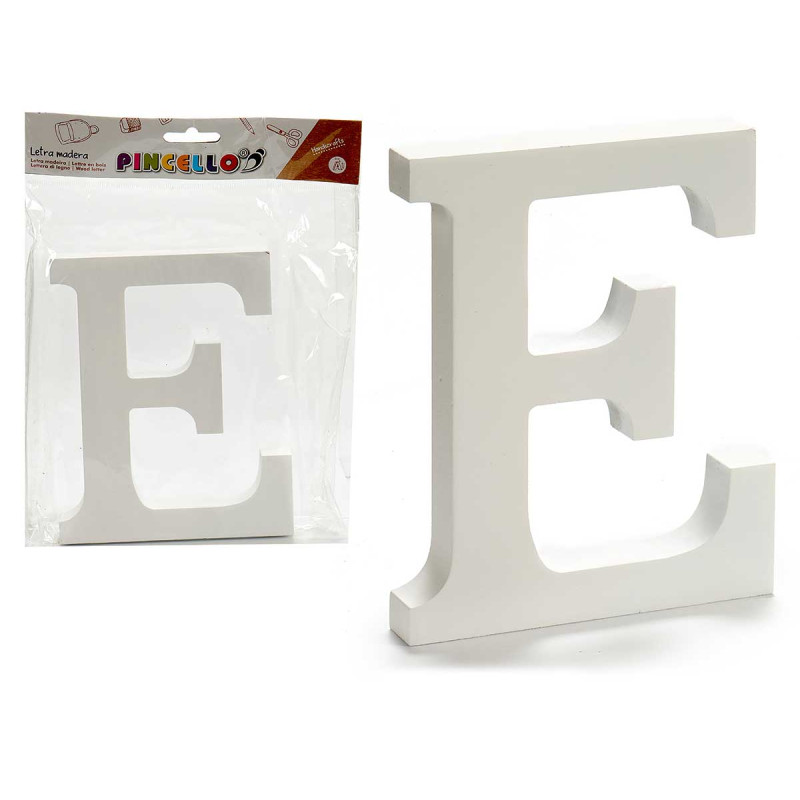 LETTRE E BOIS BLANC 1,8X15CM