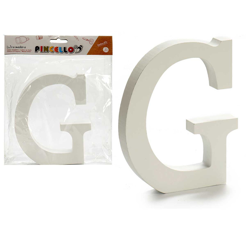 LETRA G MADERA BLANCA 1,8X15CM