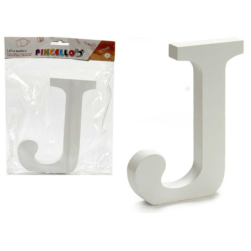 LETTRE J BOIS BLANC 1,8X15CM