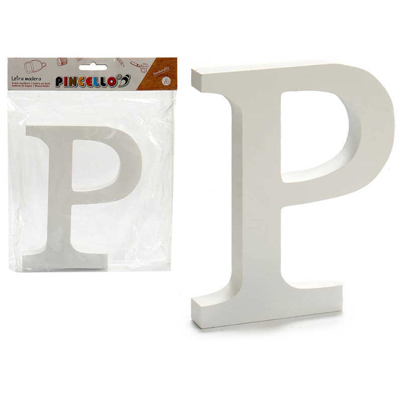 LETTERA P LEGNO BIANCO 1,8X15CM