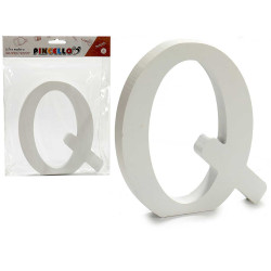 LETTERA Q LEGNO BIANCO 1,8X15CM