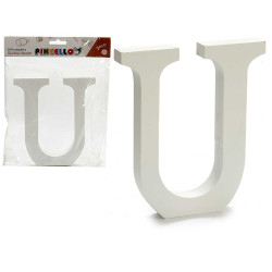 LETTRE U BOIS BLANC 1,8X15CM