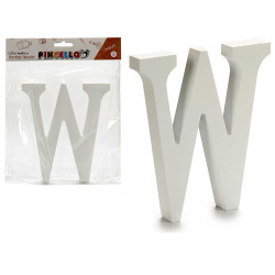 LETTRE W BOIS BLANC 1,8X15CM