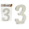 WOODEN NUMBER 3 WHITE COLOR 1,8X15CM