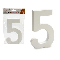 NUMERO 5 MADERA BLANCO 1,8X15CM
