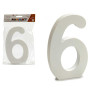 WOODEN NUMBER 6 WHITE COLOR 1,8X15CM