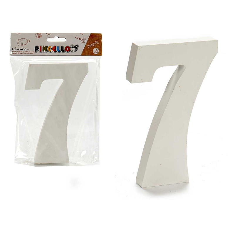 NUMERO 7 MADERA BLANCO 1,8X15CM