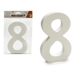 NUMERO 8 MADERA BLANCO 1,8X15CM