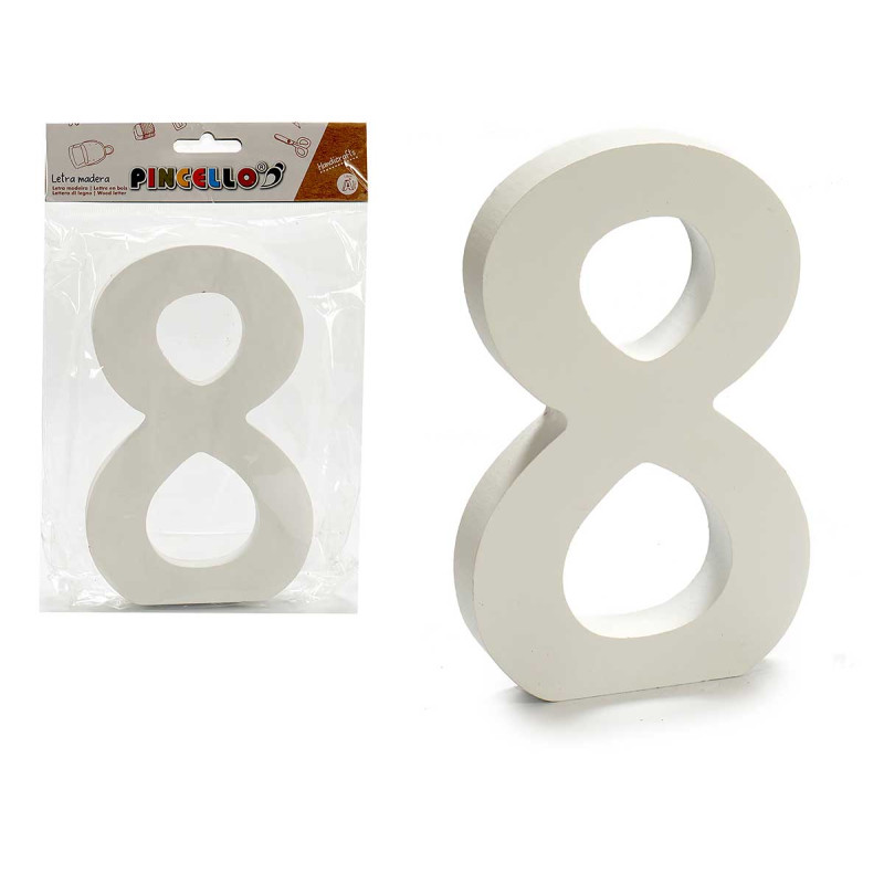 NUMERO 8 MADERA BLANCO 1,8X15CM