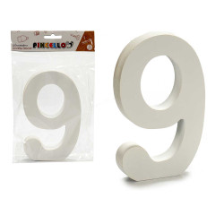 NUMERO 9 BOIS BLANC 1,8X15CM