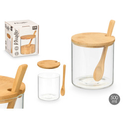 ZUCCHERIERA BOROSILICATO TAPPO BAMBU 500ML