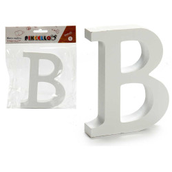 LETTERA B LEGNO BIANCO 2X11CM