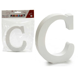 LETTERA C LEGNO BIANCO 2X11CM