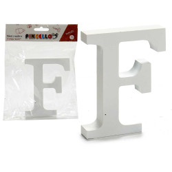 LETRA F MADERA BLANCA 2X11CM